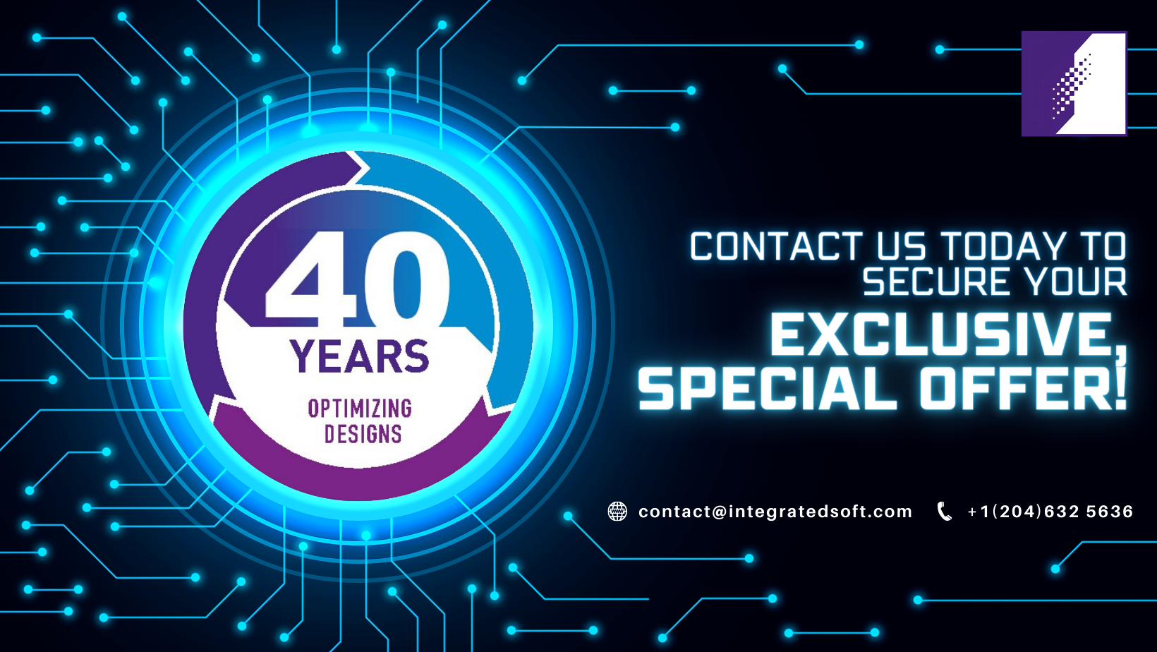 INTEGRATED 40th Anniversary Special Offer Banner